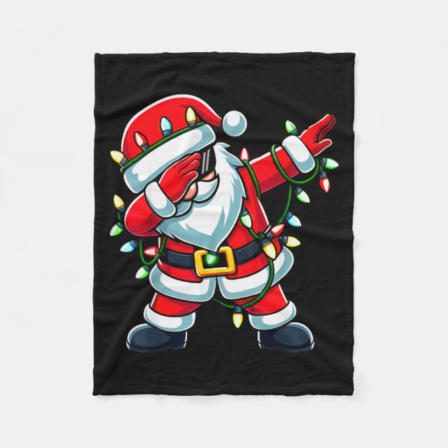 Couverture Polaire Dabbing Santa Xmas Lights Funny Christmas Men Wome (Devant)