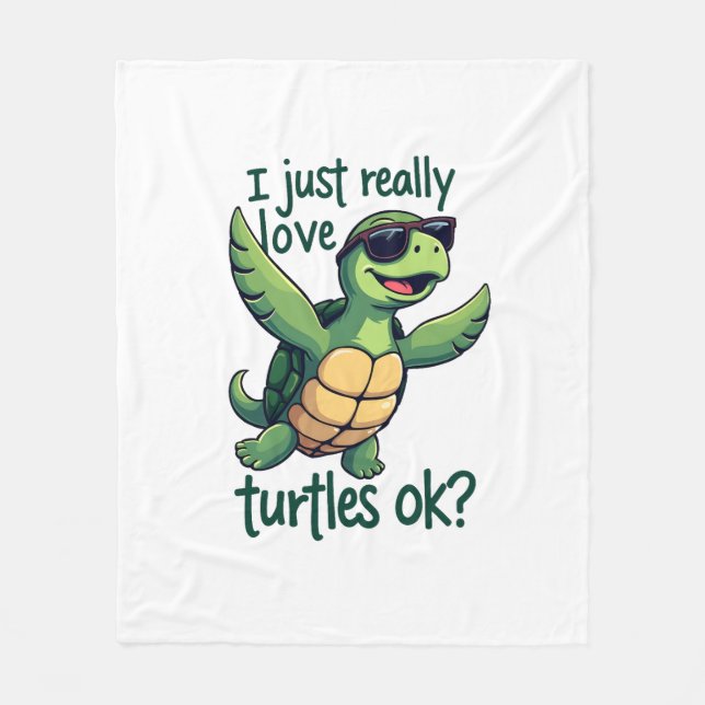 Couverture Polaire Dabbing Sea Turtle J'Aime Vraiment Les Tortues Ok_ (Devant)