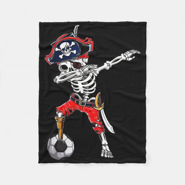 Couverture Polaire Dabbing Skeleton Pirate Et Soccer Ll Halloween Co (Devant)