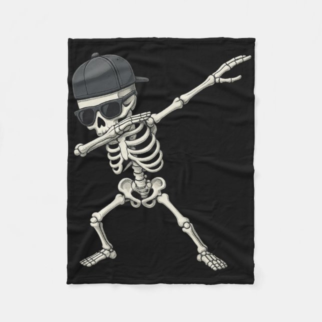 Couverture Polaire Dabbing Skeleton Pirate Halloween Jolly roger pour (Devant)