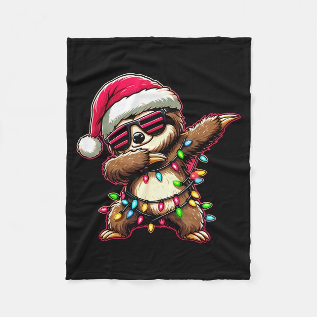Couverture Polaire Dabbing Sloth Xmas For Kids Boys Girl Sloth Lover  (Devant)