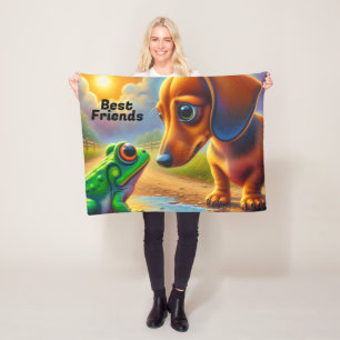 COUVERTURE POLAIRE DACHSHUND 