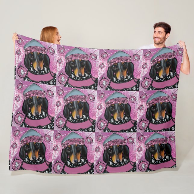 COUVERTURE POLAIRE DACHSHUND  (En situation)