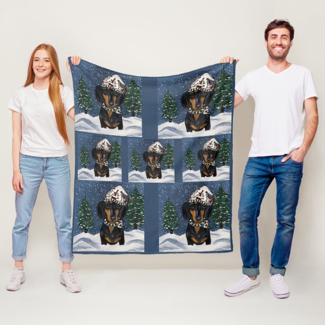 Couverture Polaire Dachshund   (En situation)