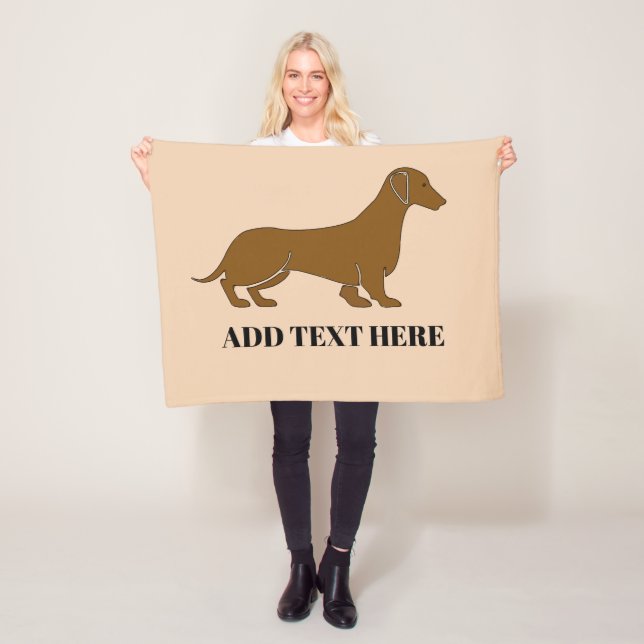 Couverture Polaire Dachshund Abstrait, ajouter du texte (En situation)