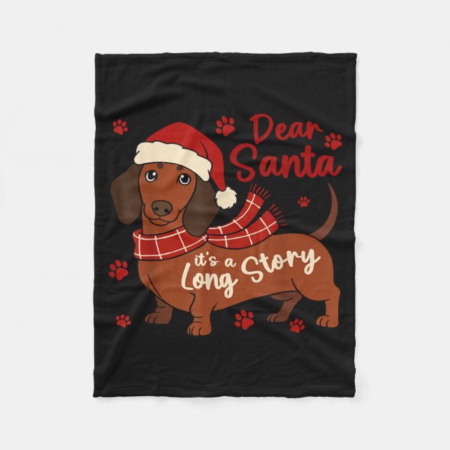 Couverture Polaire Dachshund Dog Dear Santa It's A Long Story Funny C (Devant)