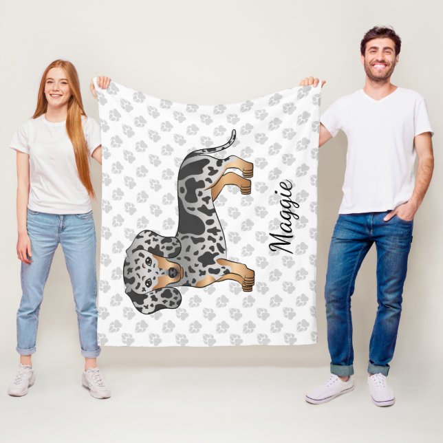 Couverture Polaire Dachshund Et Nom De Cheveux Courte Noir Et Tan (En situation)