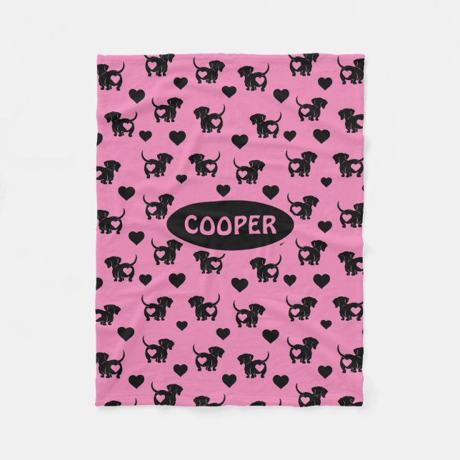 Couverture Polaire Dachshund Love Toece Blanket Chien (Devant)