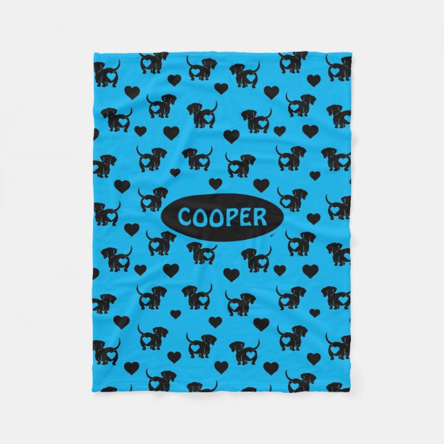 Couverture Polaire Dachshund Love Toece Blanket Chien (Devant)