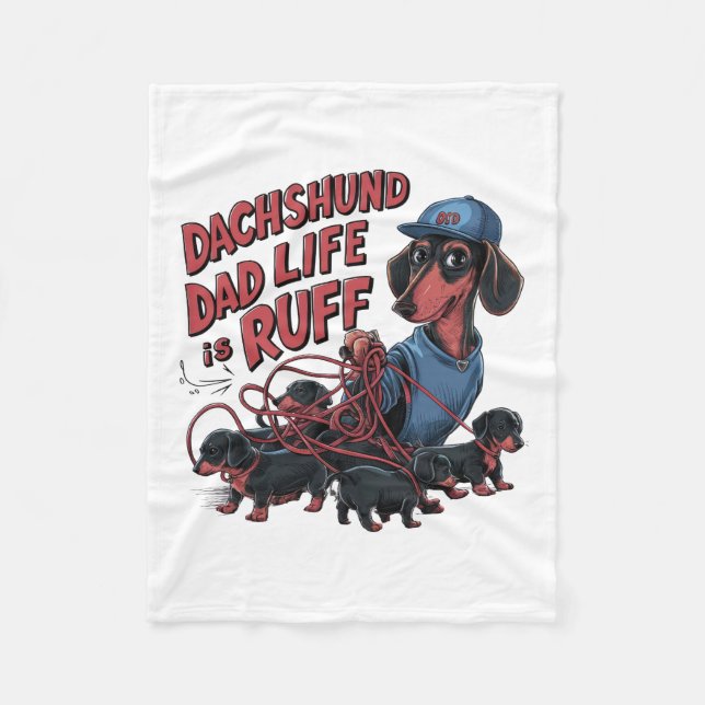 Couverture Polaire Dachshund Papa La Vie Est Ruff (Devant)