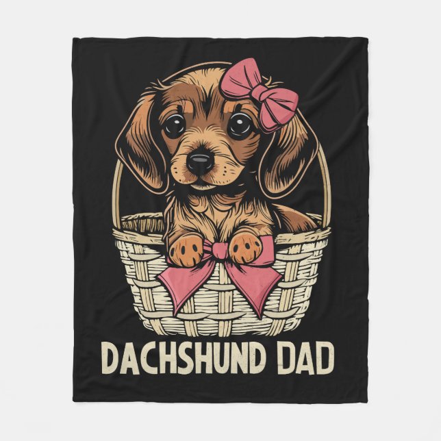 Couverture Polaire Dachshund Papa mignon Dachshund Lover Hommes Wiene (Devant)
