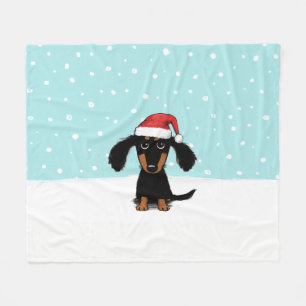 Couverture Polaire Dachshund Père Noël   Jours fériés de Noël de Chie