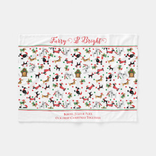 Couverture Polaire Dachshund Poodle Chien Furry brillant Noël