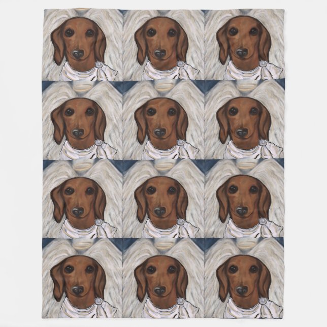 Couverture Polaire Dachshund Rouge (Devant)