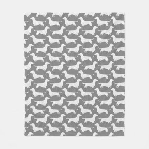 Couverture Polaire Dachshund Silhouettes Motif Wiener Chiens Doxies F