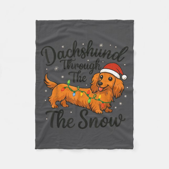 Couverture Polaire Dachshund Through The Snow Christmas Pajama Toddle (Devant)