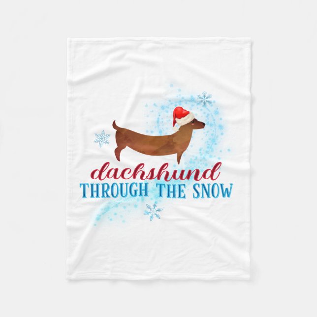Couverture Polaire Dachshund Through The Snow Santa Dog Christmas  (Devant)