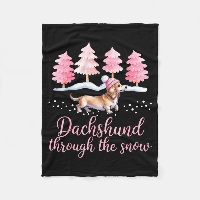 Couverture Polaire Dachshund Through The Snow Wiener Dog Christmas  (Devant)