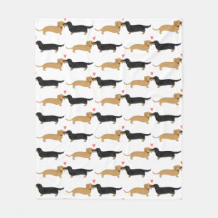 Couverture Polaire Dachshunds Love  Motif des chiens plus mignons