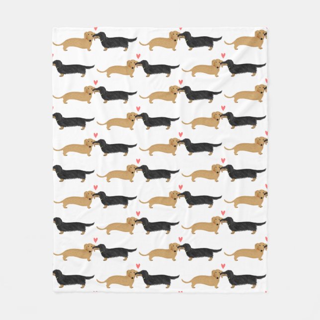 Couverture Polaire Dachshunds Love| Motif des chiens plus mignons (Devant)