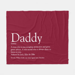 Couverture Polaire Dad Daddy Father Papa Definition Fun Burgundy