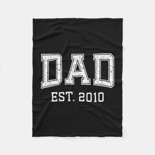 Couverture Polaire Dad Est 2010 Dad D Fathers Day Ized  (Devant)