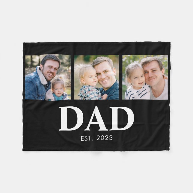 Couverture Polaire Dad Established Fathers Day 3 Picture (Devant (Horizontal))