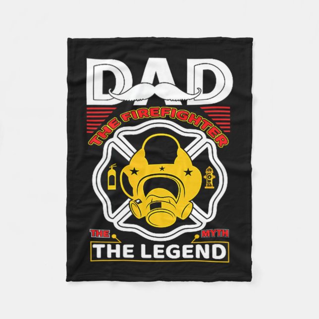 Couverture Polaire Dad The Myth Legend Fireman Gift Proud Firefighter (Devant)