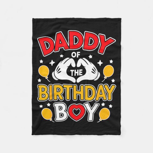 Couverture Polaire Daddy Of The Birthday Boy Shirt Matching Dad Son F (Devant)