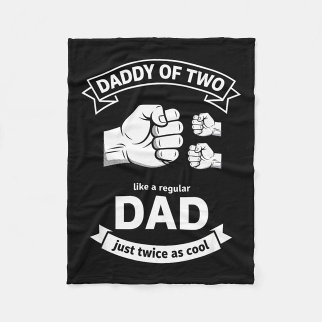 Couverture Polaire Daddy Of Two Dad Funny Father Of Two Fathers Day B (Devant)
