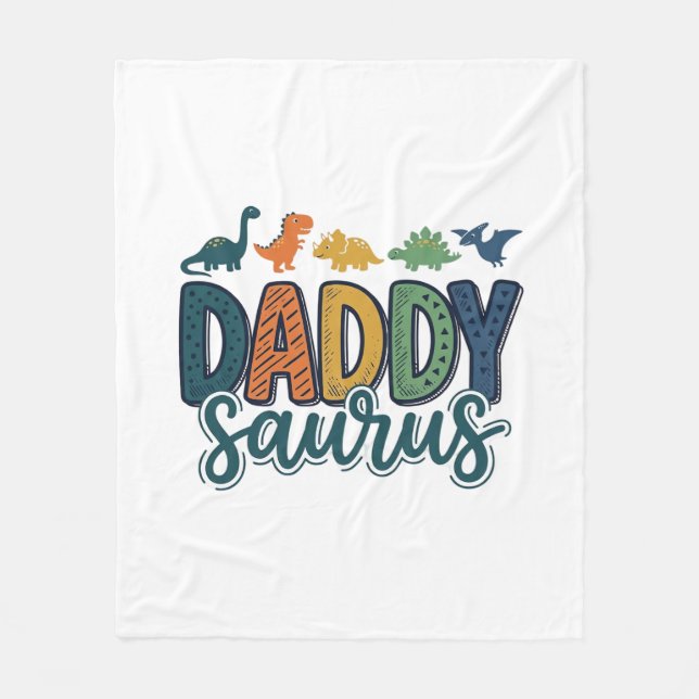 Couverture Polaire Daddy Saurus Conception de vecteur de papa dinosau (Devant)