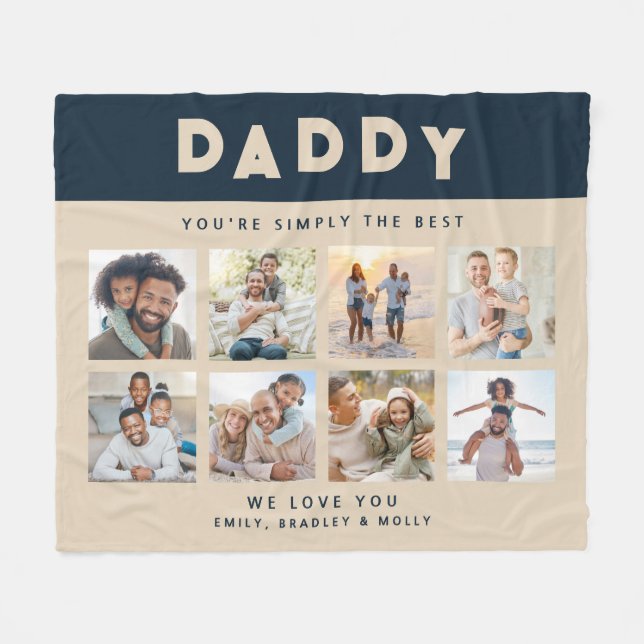 Couverture Polaire Daddy Simply The Best Photo Collector Personnalisé (Devant (Horizontal))