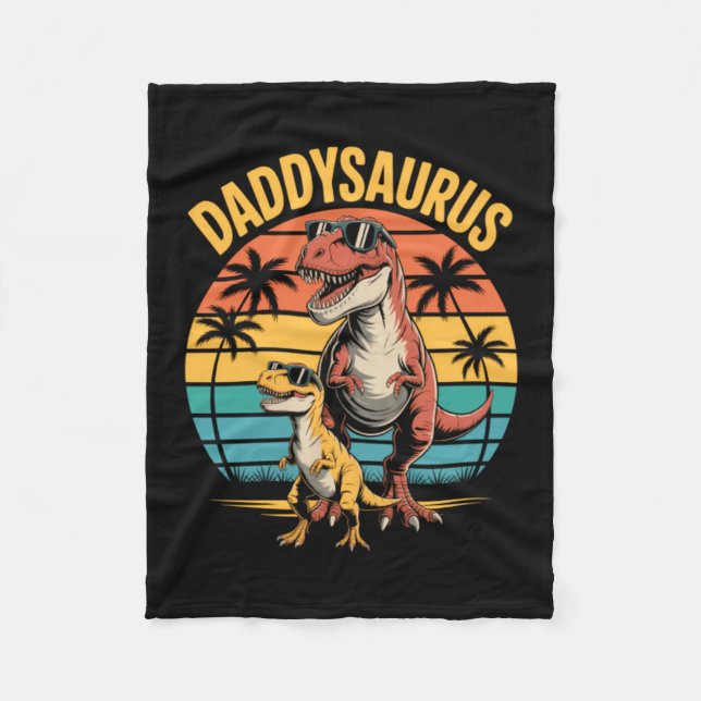 Couverture Polaire Daddysaurus Dinosaur Été Fête des Pères (Devant)