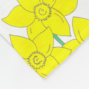 Couverture Polaire Daffodiles Jaunes Fleurs de printemps Bunch Floral