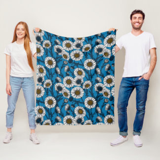 Couverture Polaire Daisies on blue