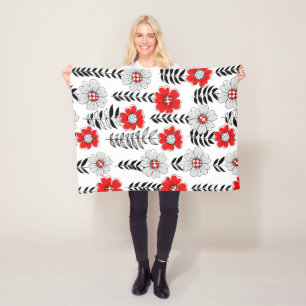 Couverture Polaire Daisy dooda en rouge et noir