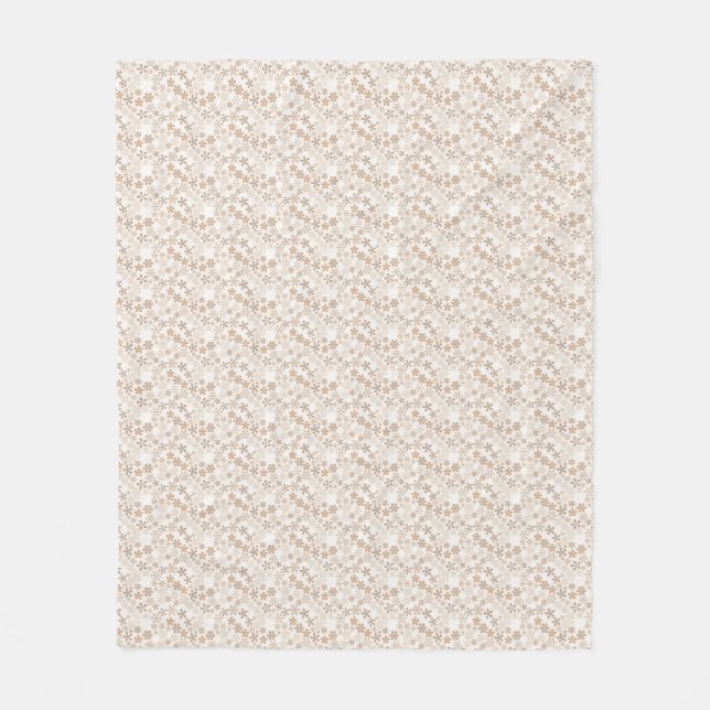 Couverture Polaire Daisy Flowers Beige Floral Aesthetic Ditsy Tan (Devant)