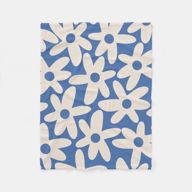 Couverture Polaire Daisy Time Retro Moderne Floral Abstrait Motif (Devant)