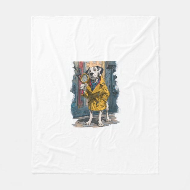 Couverture Polaire Dalmatien détective - Chien résolveur de crimes (Devant)