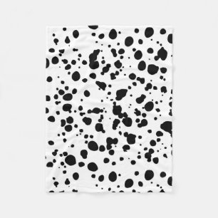 Couverture Polaire Dalmatien Spots noir blanc. Moderne. Animaux fourr