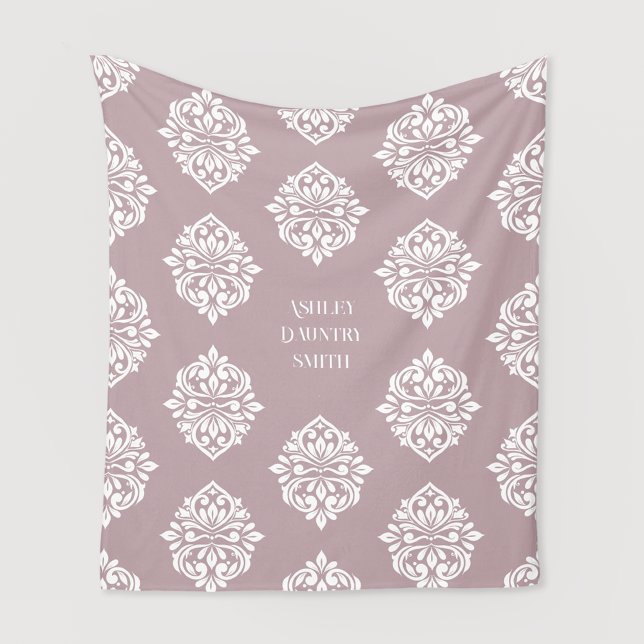 Couverture Polaire Damas Ambiance Toscane rose pâle (Créateur téléchargé)
