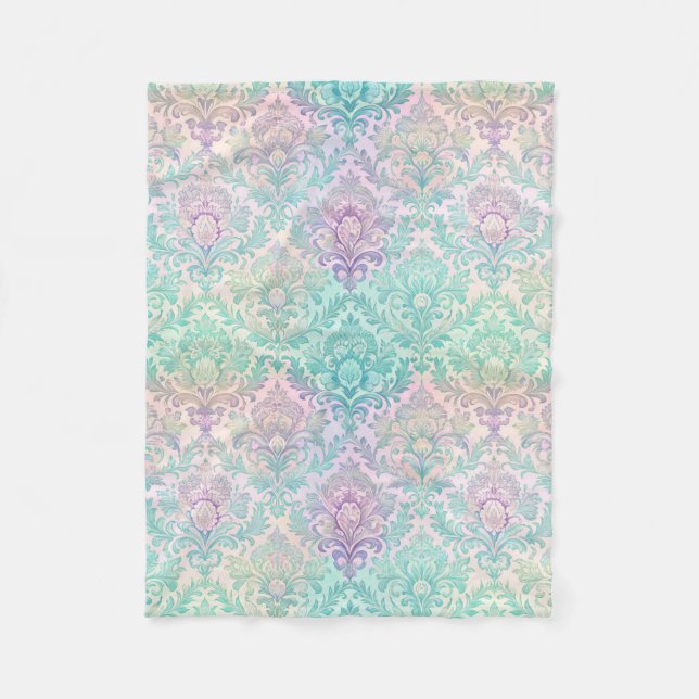 Couverture Polaire Damas pastel (Devant)