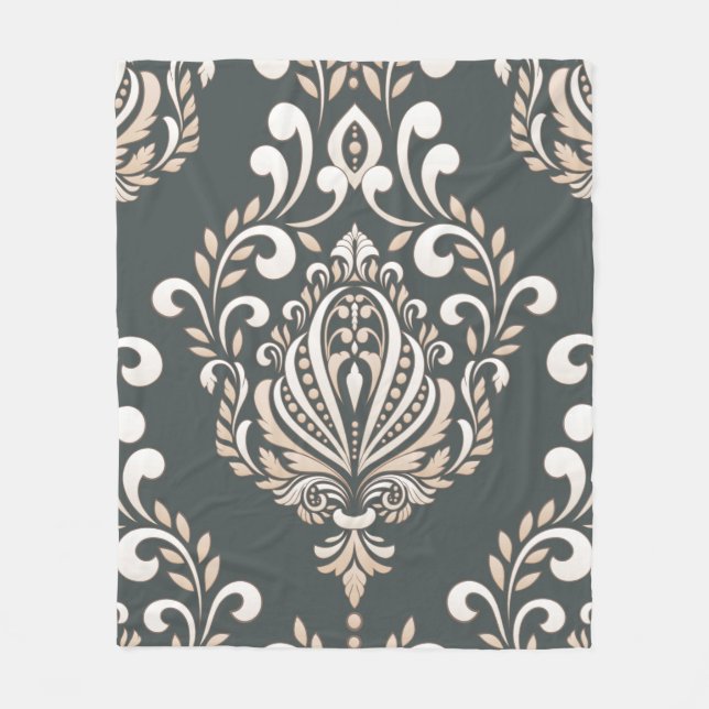 Couverture Polaire Damask Royal Fleece Blanche (Devant)