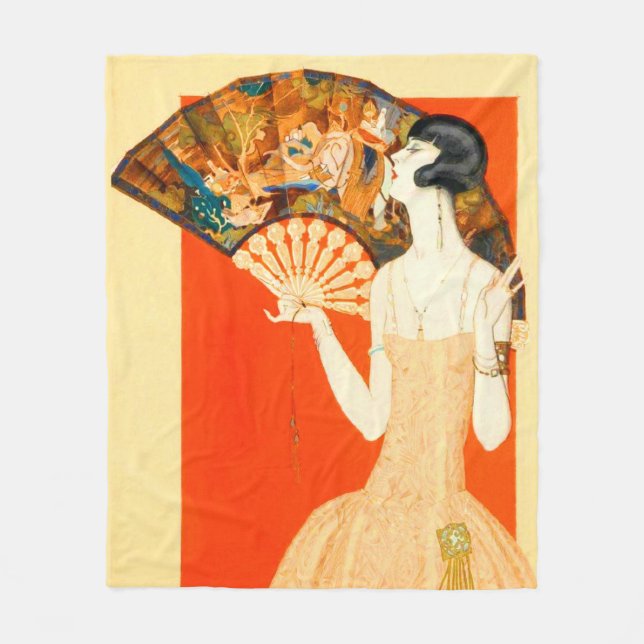 Couverture Polaire dame art déco avec ventilateur (Devant)
