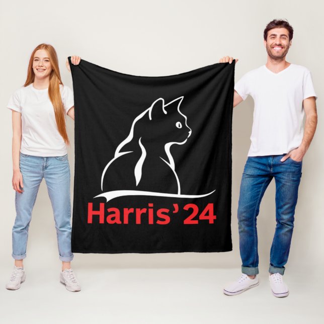 Couverture Polaire Dames de chat pour Kamala Chat 2024 Présidente Kam (En situation)