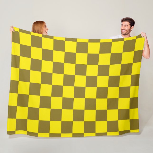 Couverture Polaire Damier Zest et Acid (En situation)
