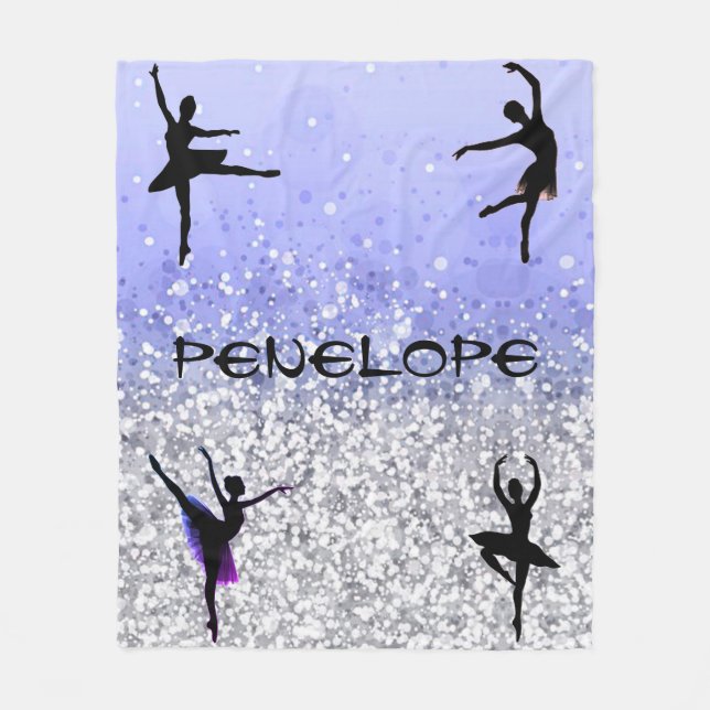 Couverture Polaire Dance Girls Sparkly Ballerina Blanket avec son nom (Devant)
