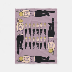 Couverture Polaire Dancer Fleece Blanche Lilac & Noir