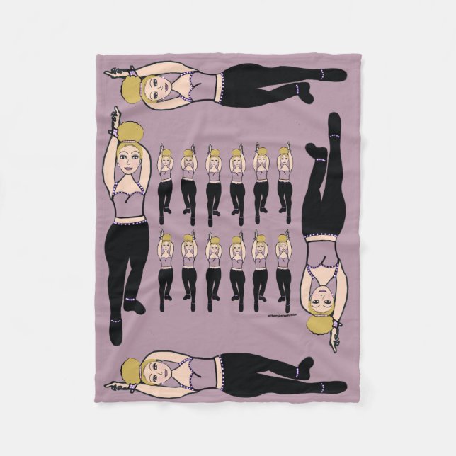 Couverture Polaire Dancer Fleece Blanche Lilac & Noir (Devant)