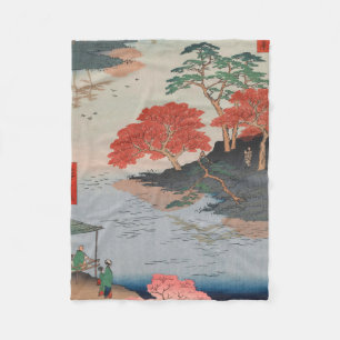 Couverture Polaire Dans le sanctuaire d'Akiba Vintage Ukiyo-e Art jap
